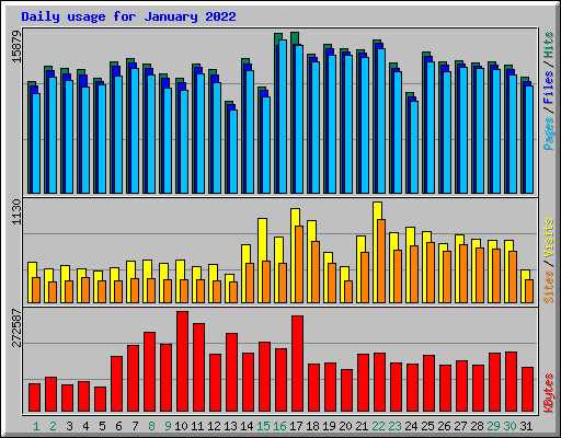 Daily usage for January 2022