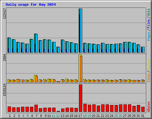 Daily usage for May 2024