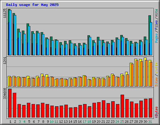 Daily usage for May 2025