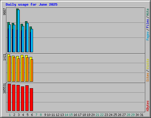 Daily usage for June 2025