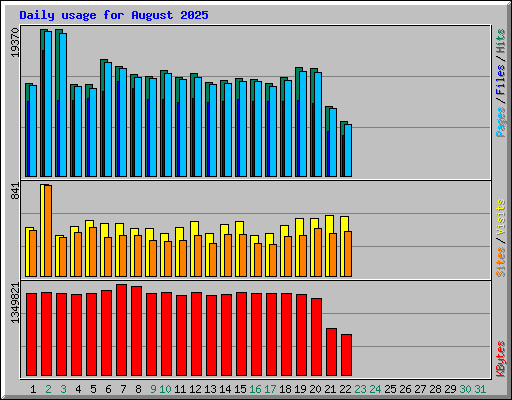 Daily usage for August 2025
