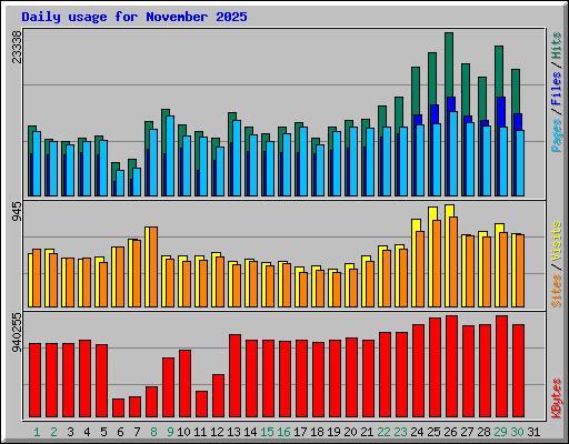 Daily usage for November 2025