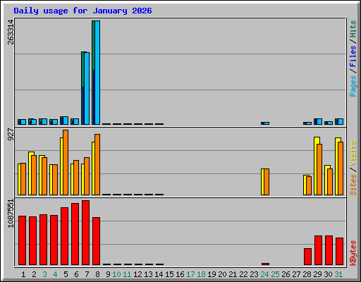 Daily usage for January 2026
