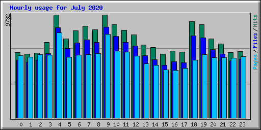 Hourly usage for July 2020