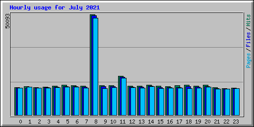 Hourly usage for July 2021