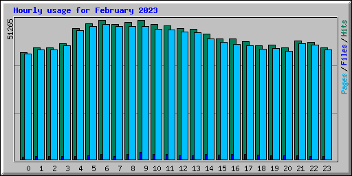 Hourly usage for February 2023