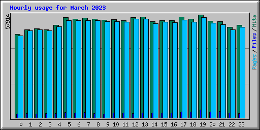 Hourly usage for March 2023